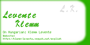 levente klemm business card